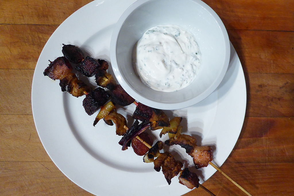 Špízy servírování.