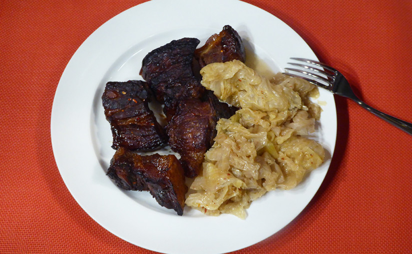 Brisket served with cabbage