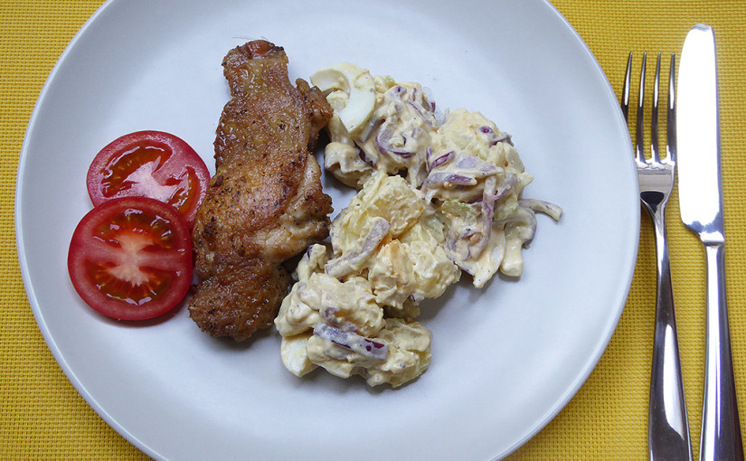 Rosemary chicken with potato salad