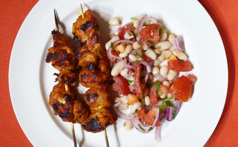 Chilli chicken skewers,cs