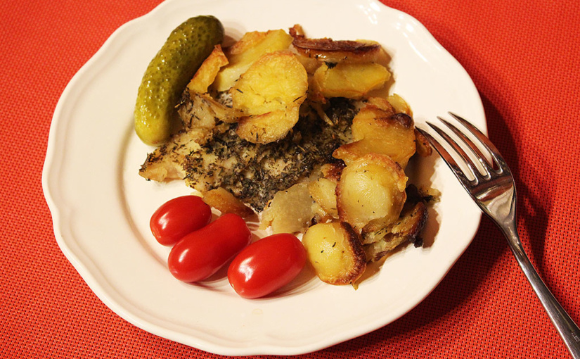 Cod baked in a potato peřině | easy dinner