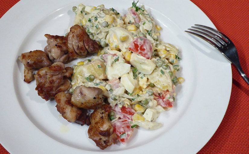 Chicken with potato salad Tartar | Experiment in the kitchen