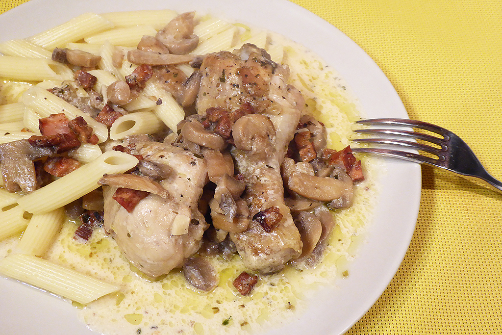 Paličky na žamiponech v krémové omáčce