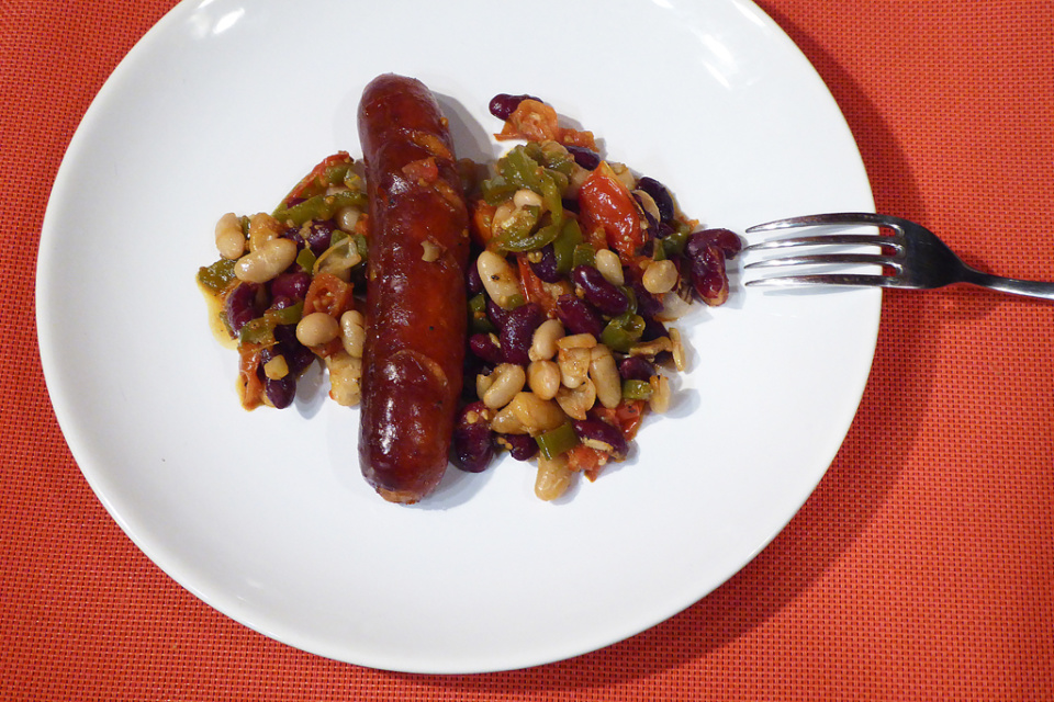 Sausage with beans