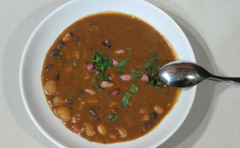 Black and white bean soup